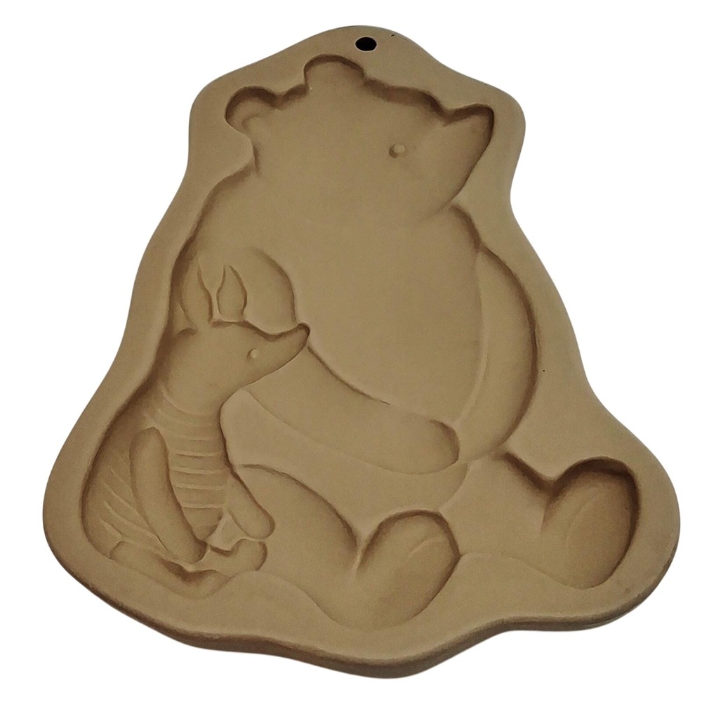 Vtg Brown Bag Cookie Art Ceramic Mold Disney Winnie The Pooh &Piglet Hill Design